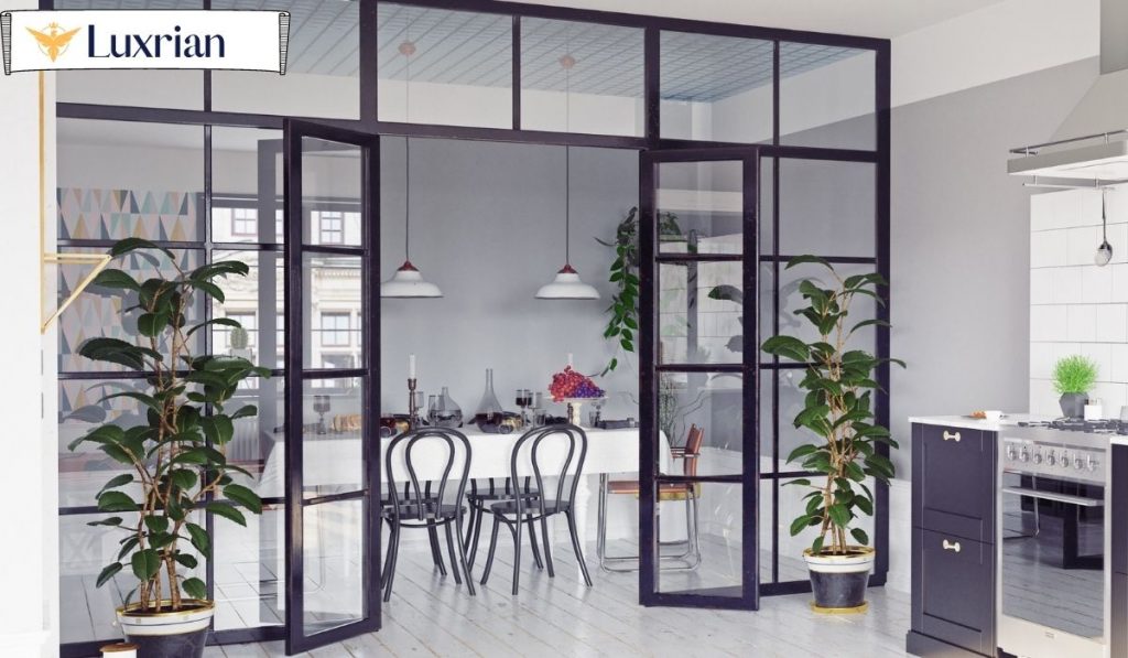 Glass partition in the kitchen- Luxrian